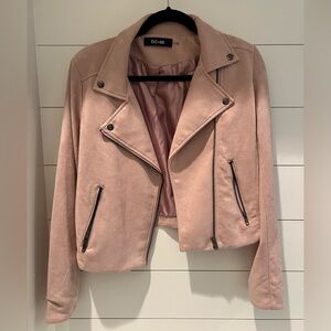 DO+BE Pink Suede Moto Jacket